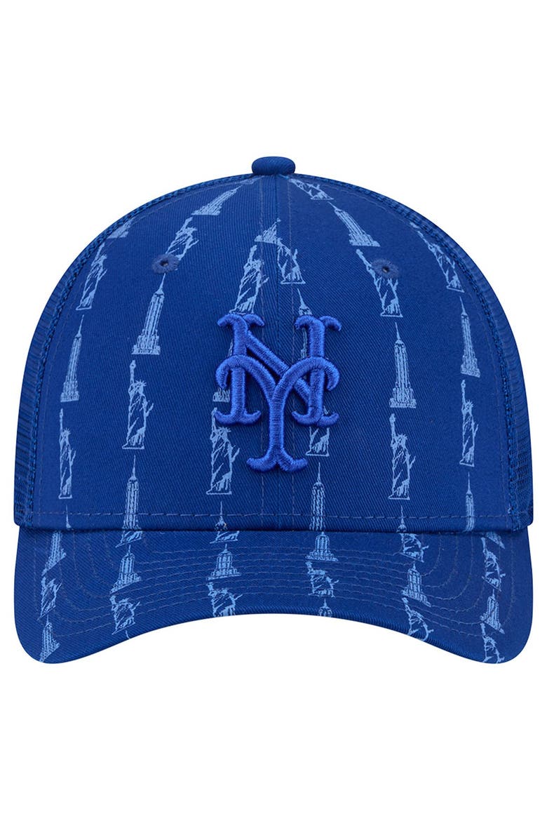 Men's New Era Blue New York Mets Tonal Icon 9FORTY Adjustable Trucker Hat, Alternate, color, Blue