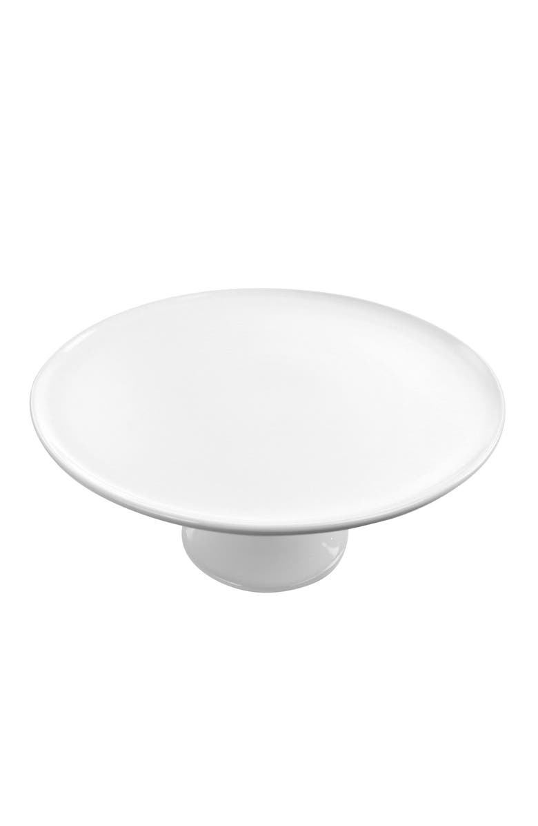 MARTHA STEWART 12in Fine Ceramic Cake Stand, Alternate, color, White
