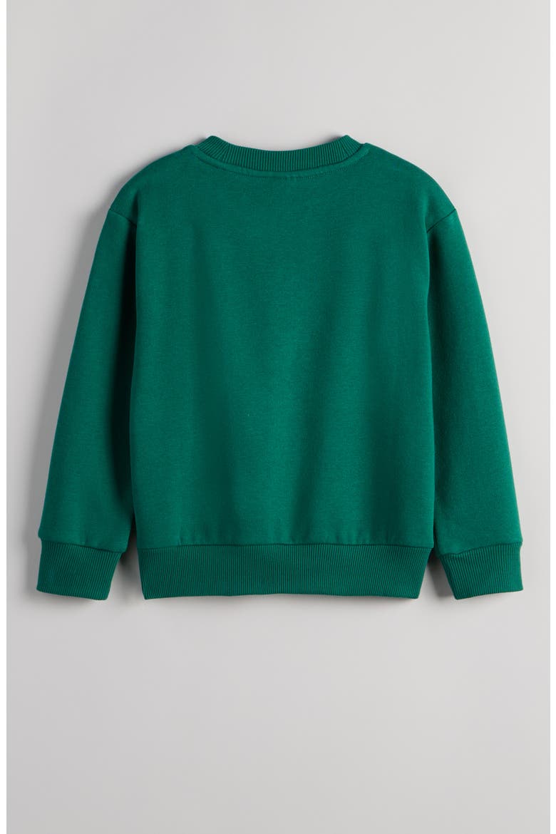 Kids' Graphic Sweatshirt, Alternate, color, GREEN ALPINE MERRY CRUSHMAS