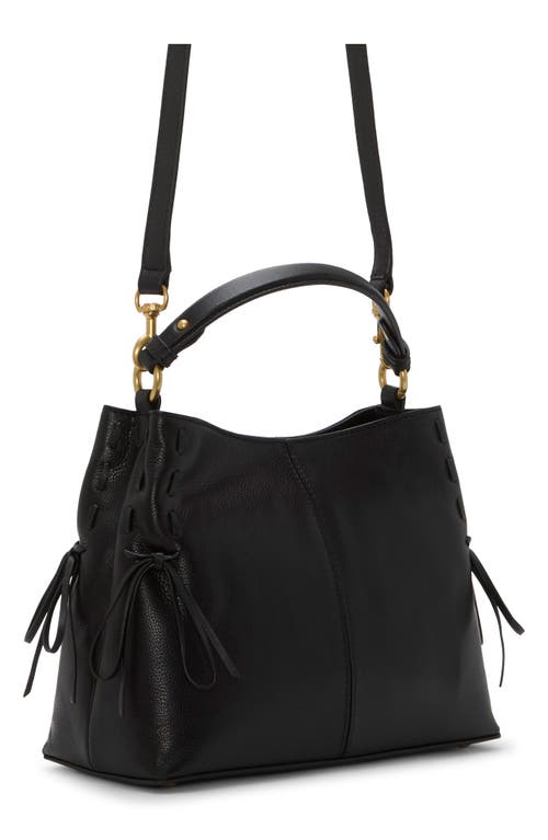 Vince Camuto Sabra Bow Leather Satchel In Black