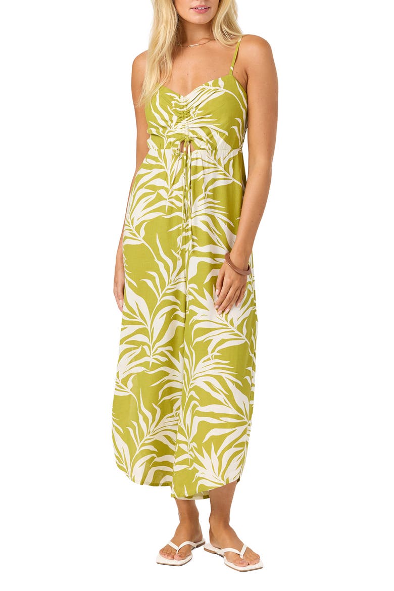 Skylar Palm Wide Leg Jumpsuit, Alternate, color, CHARTREUSE