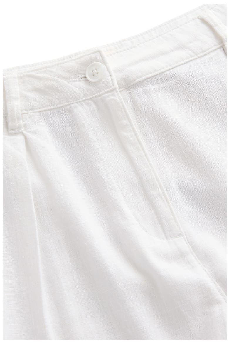 Embroidered Eyelet Linen Blend Shorts, Alternate, color, WHITE