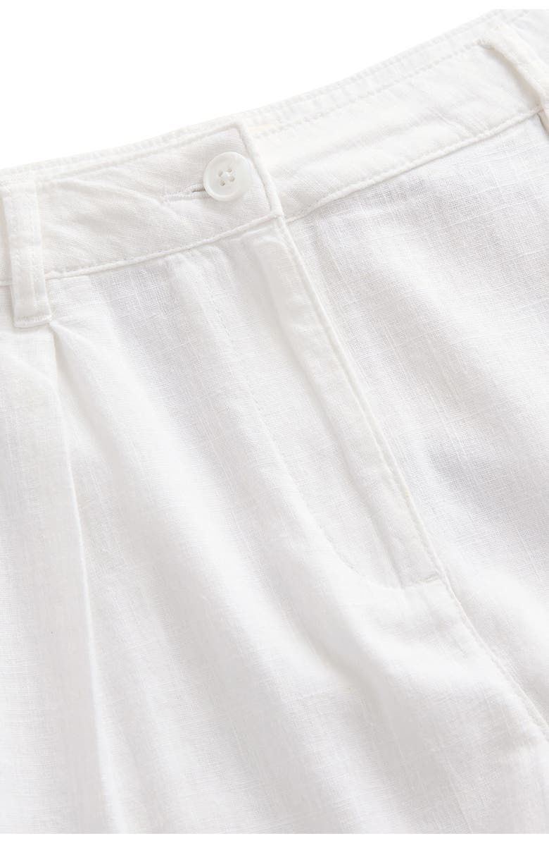 NEXT Embroidered Eyelet Linen Blend Shorts, Alternate, color, White