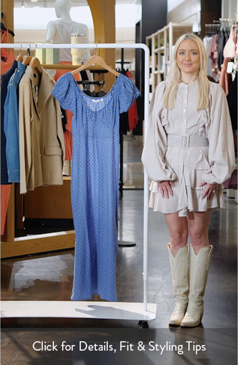 Sofia Check Organic Cotton Voile Midi Dress, sales video thumbnail