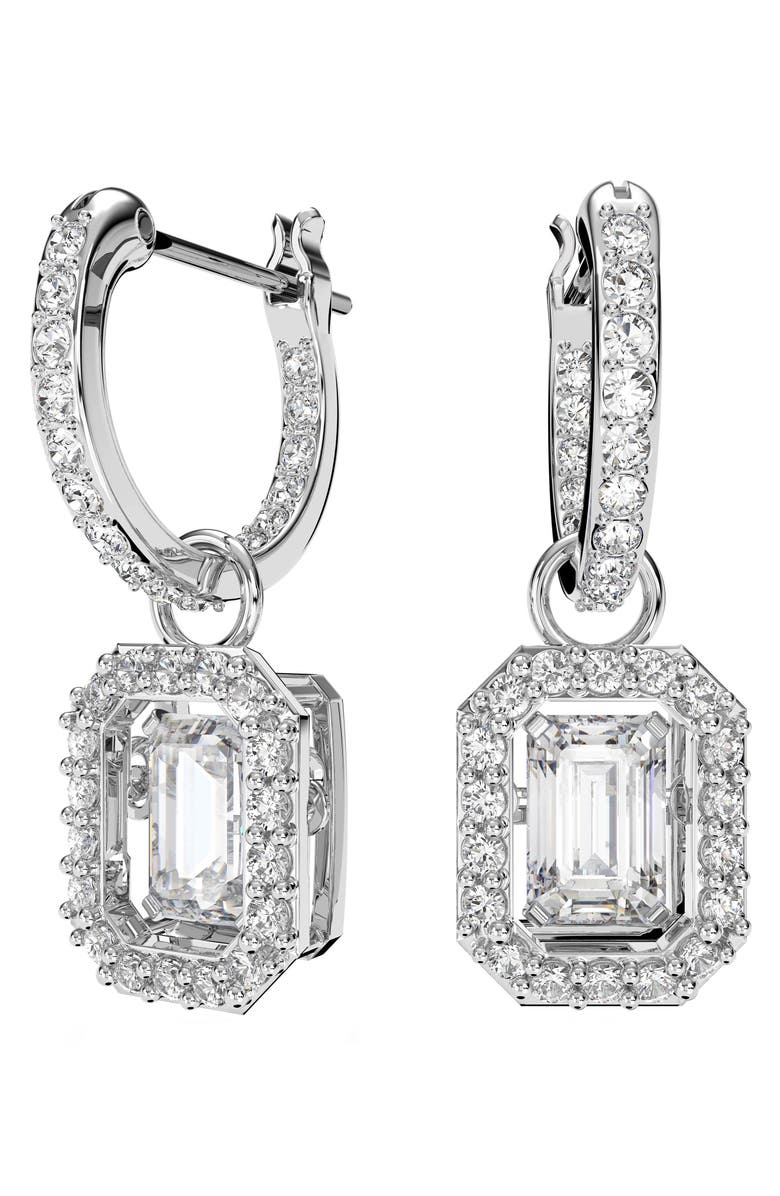 Swarovski Una Dancing Crystal Drop Earrings, Main, color, Silver