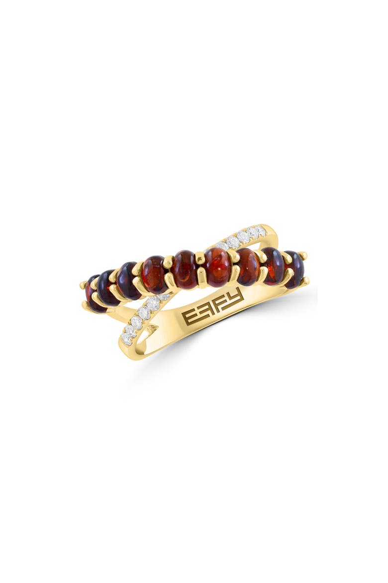 Diamond & Garnet Crisscrossing Band Ring, Main, color, RED