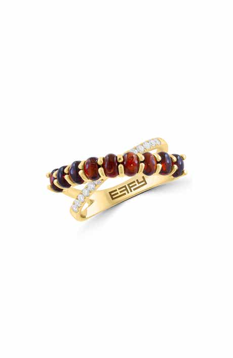 EFFY Diamond & Garnet Crisscrossing Band Ring