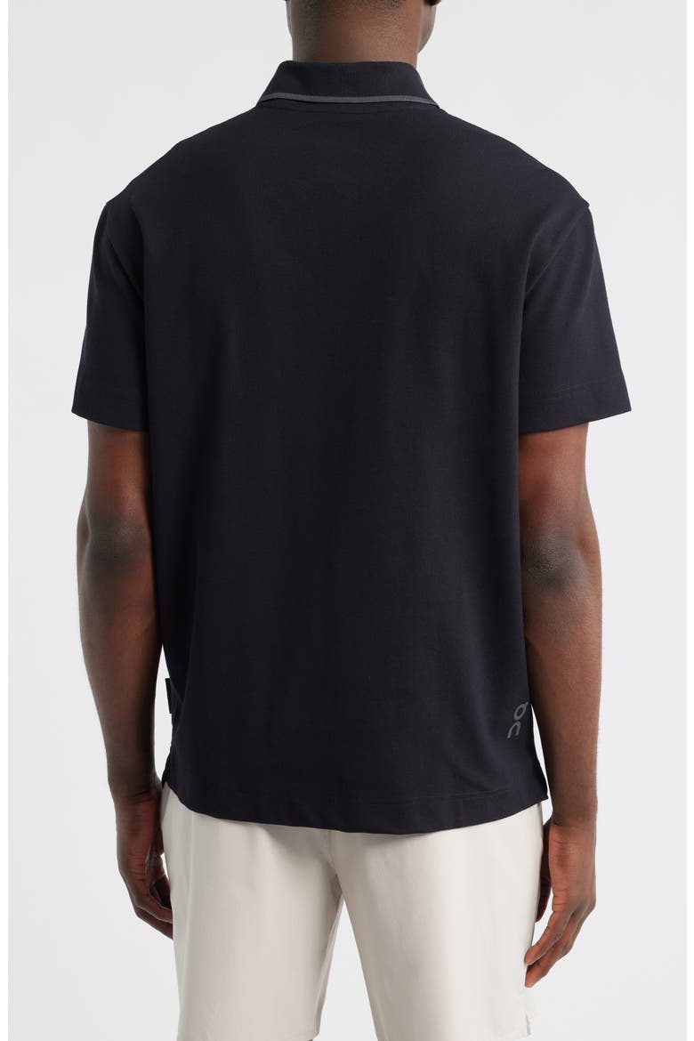 Courtside Tipped Piqué Polo, Alternate, color, BLACK/ ECLIPSE