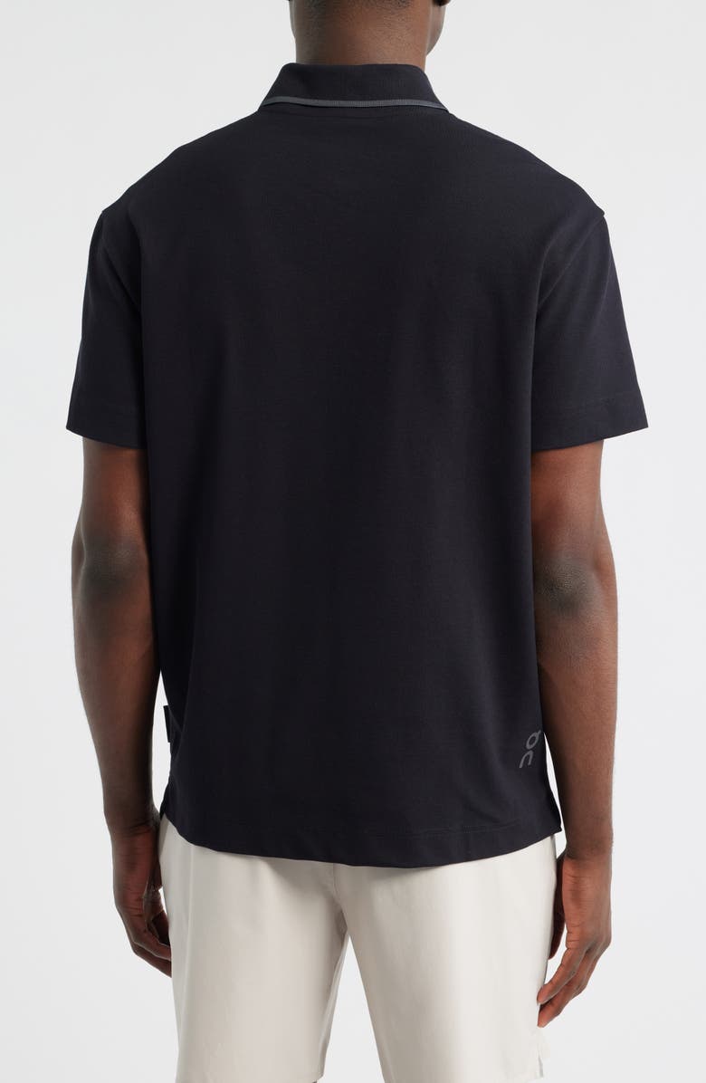 On Courtside Tipped Piqué Polo, Alternate, color, Black/ Eclipse