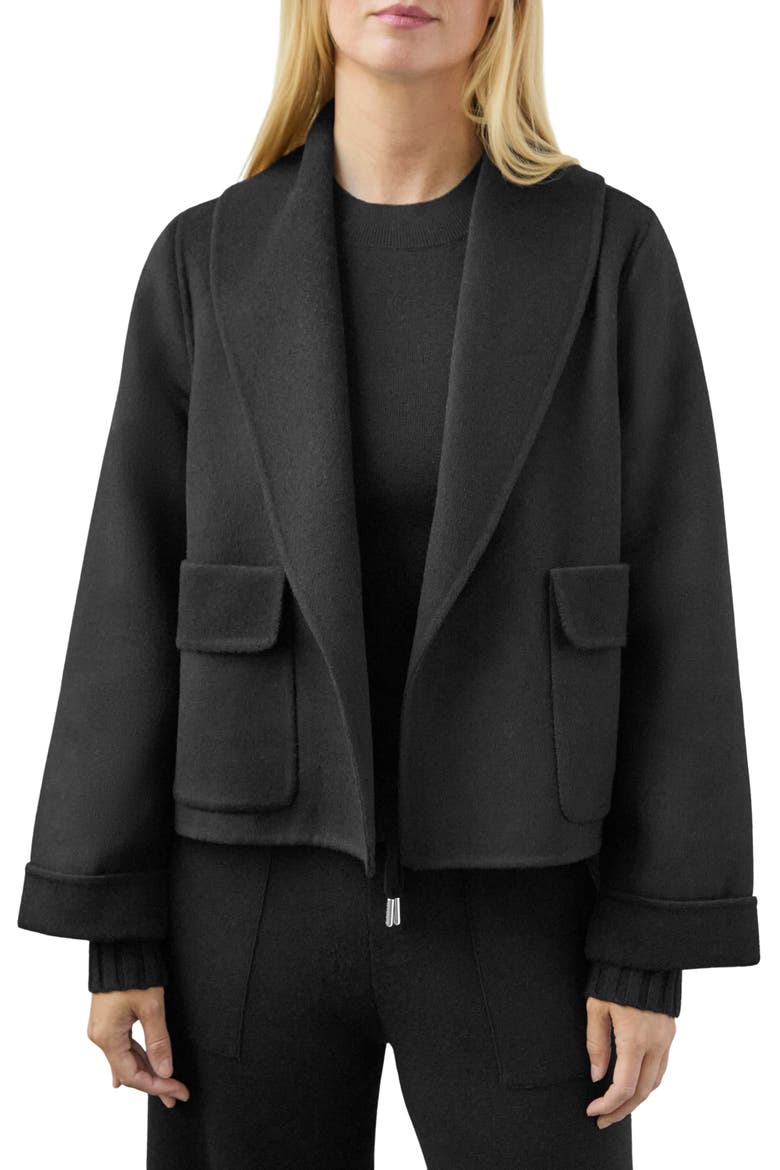 x @cellajaneblog Crop Icon Coat, Main, color, BLACK