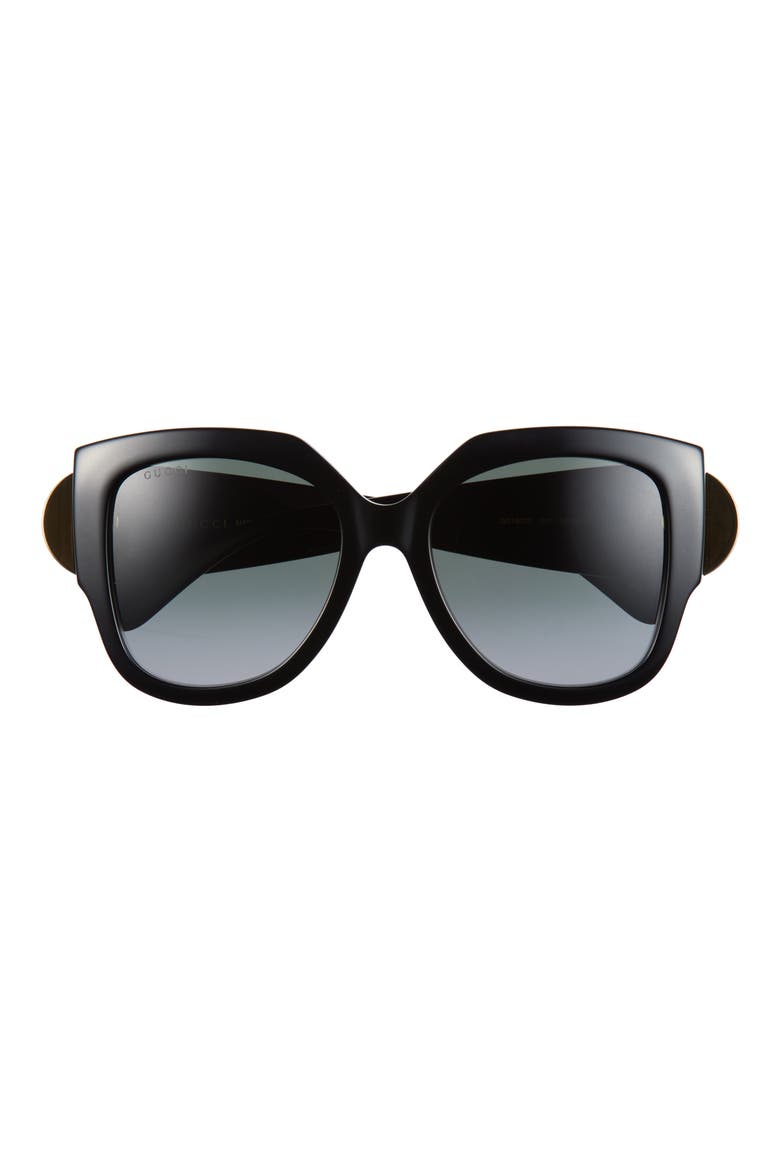 54mm Square Sunglasses, Main, color, BLACK BLACK GREY