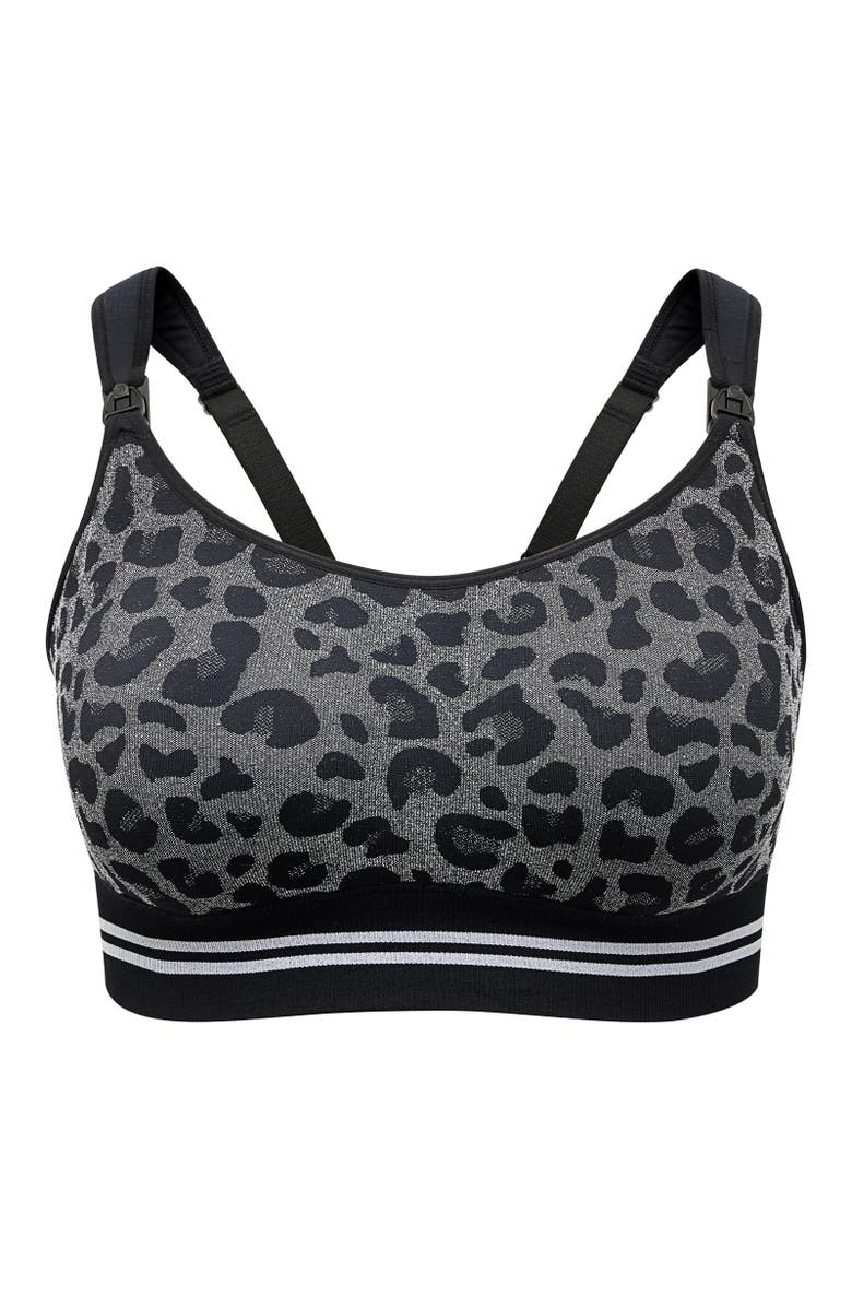 Momcozy Stretch Fabric Pumping Bra, Alternate, color, Leopard Black