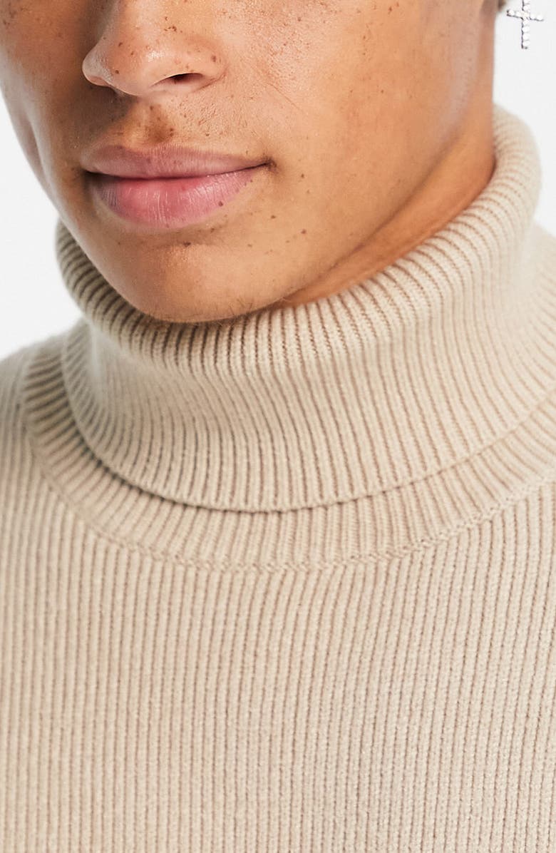 Topman Rib Turtleneck Sweater, Alternate, color,