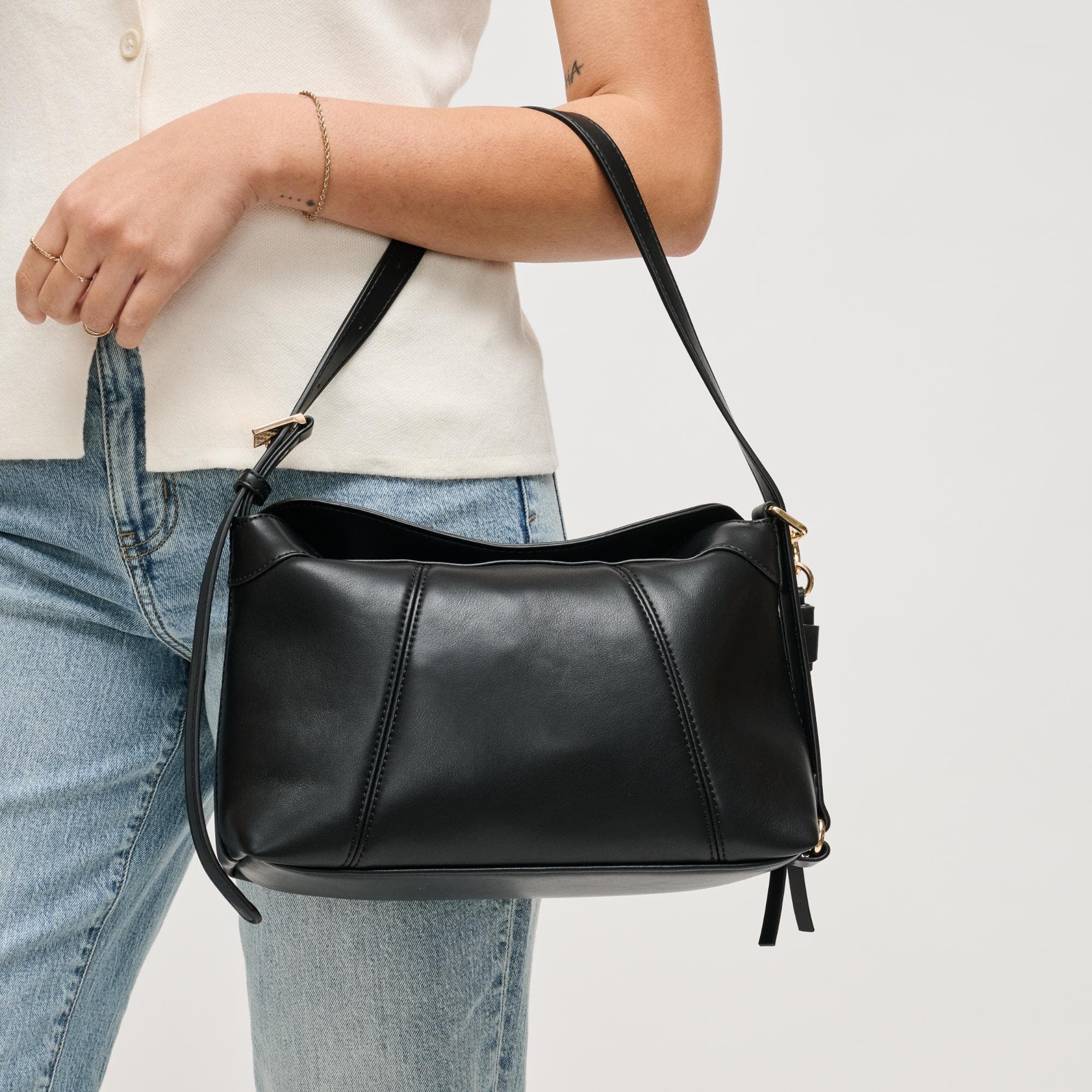 URBAN EXPRESSIONS HANDBAGS Waylon Shoulder Bag, Main, color, Black
