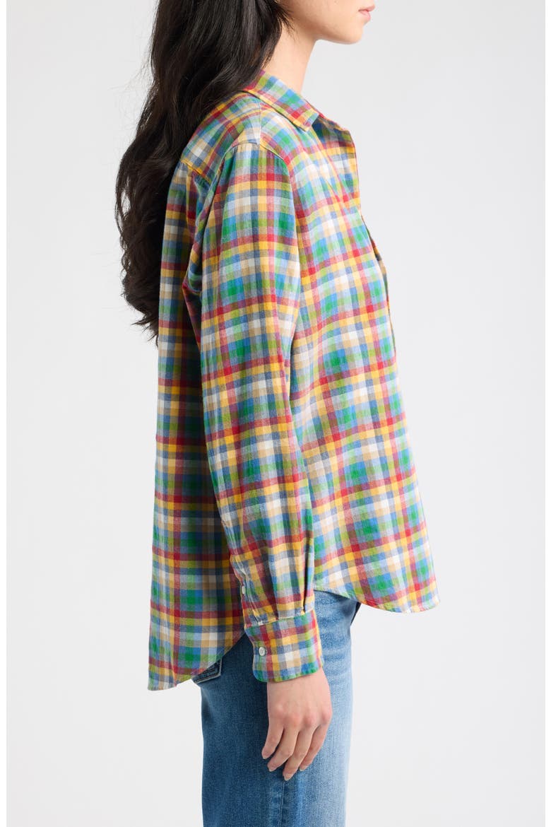 Eileen Check Cotton Flannel Button-Up Shirt, Alternate, color, MULTI CHECK FLANNEL