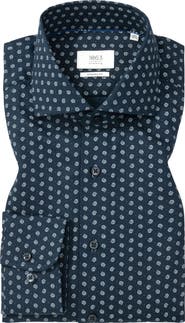 1863 by Eterna Modern Fit Print Non-Iron Cotton Twill Dress Shirt