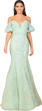 LARA New York Lace, Off Shoulder Mermaid Gown