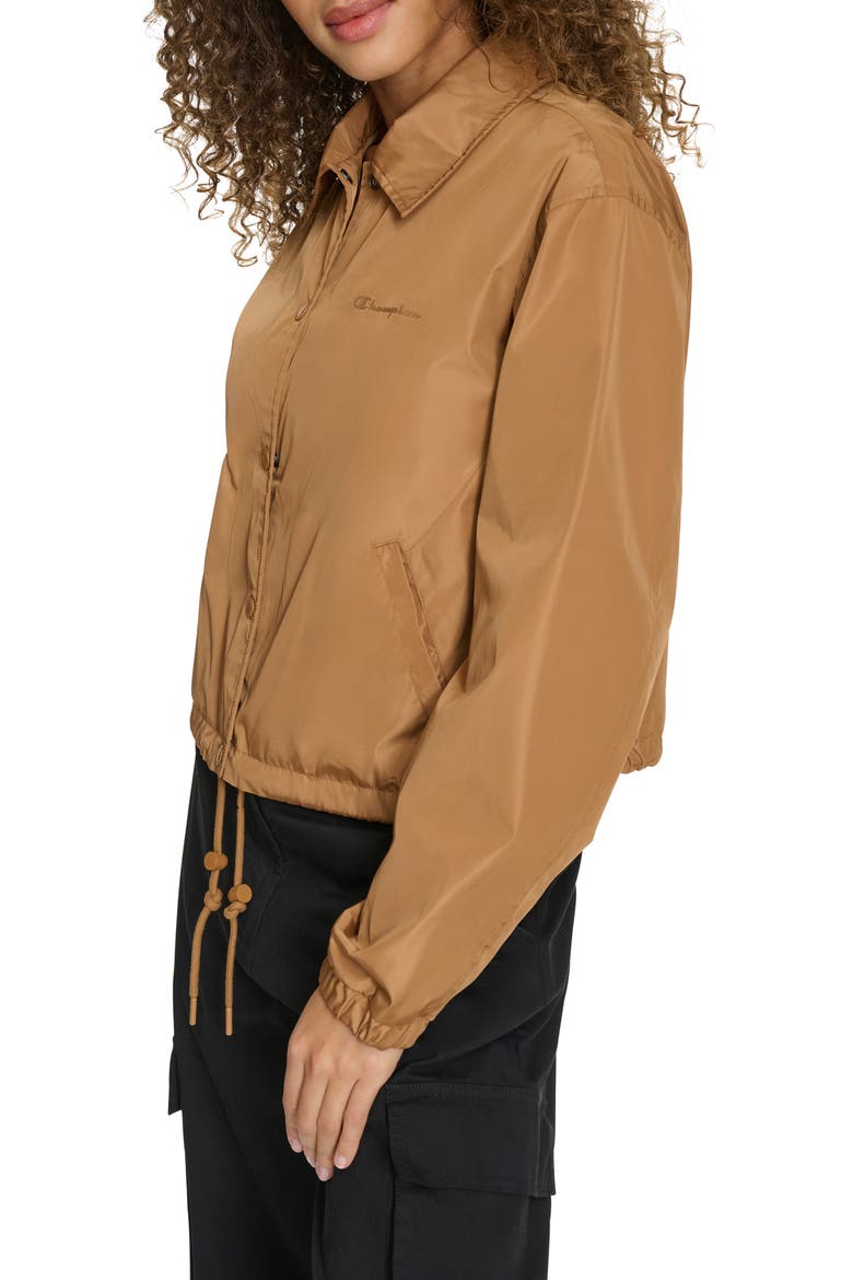 Cropped Coach's Jacket, Alternate, color, TOBACCO