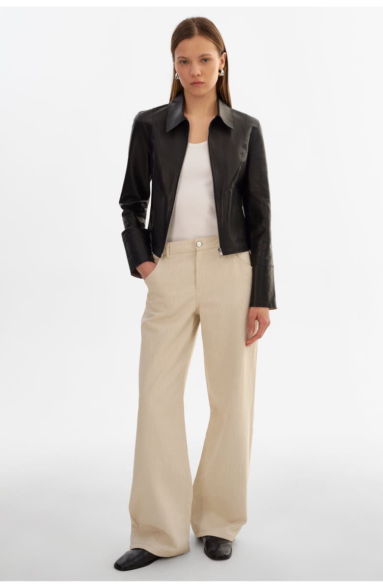 LAMARQUE Clarie | Reversible Leather Jacket, Alternate, color, Black/Silver