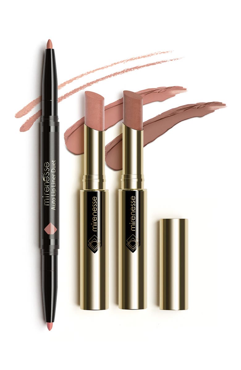 MIRENESSE Matte Natural 3-Piece French Kiss Lipstick Set, Main, color,