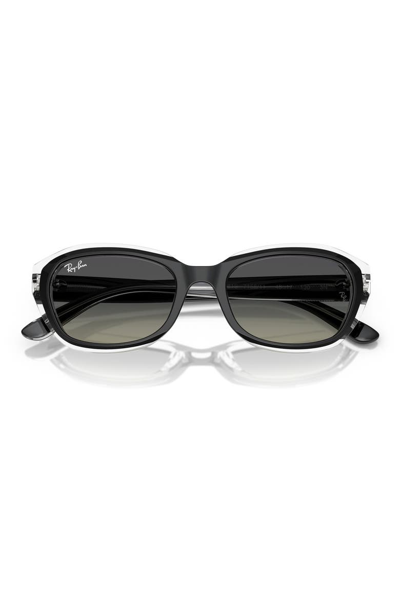 Kids' 48mm Irregular Sunglasses, Alternate, color, BLACK ON TRANSPARENT / GREY