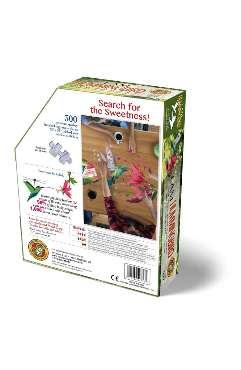 Madd Capp I Am Hummingbird 300 Piece Bird Shaped Jigsaw Puzzle, Alternate, color,