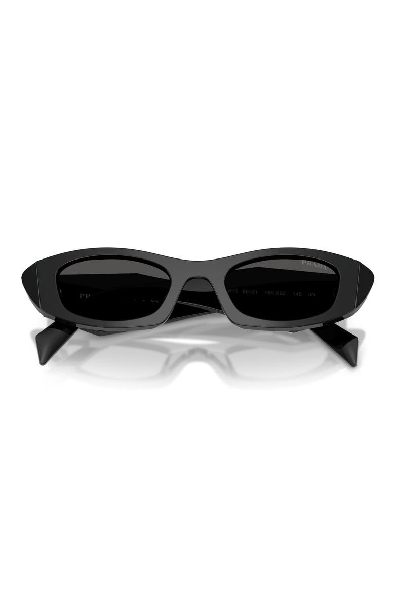 50mm Oval Sunglasses, Alternate, color, BLACK / DARK GREY