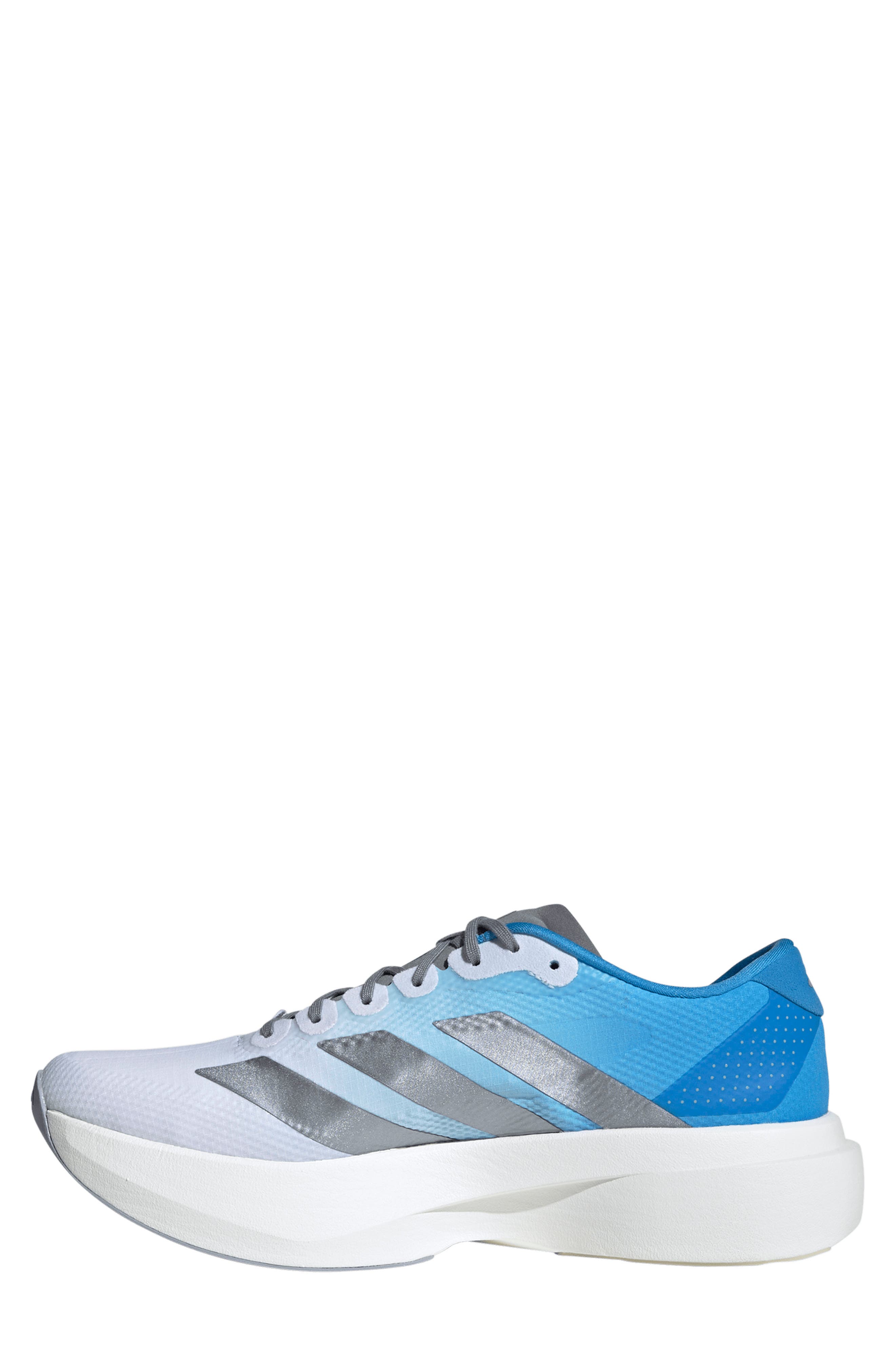 Adizero Evo SL Woven Running Shoe, Alternate, color, WHITE