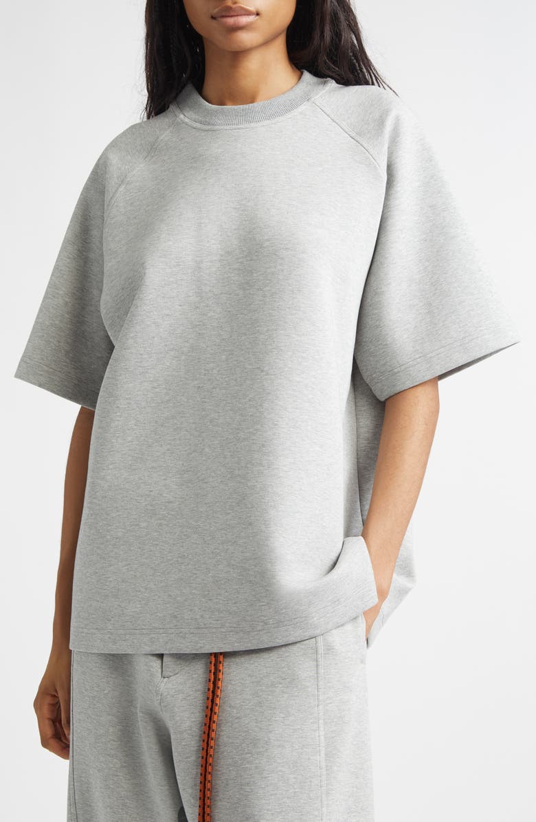 PLAN C Cotton Blend Scuba Knit Sweatshirt, Alternate, color, Granite Grey Melange