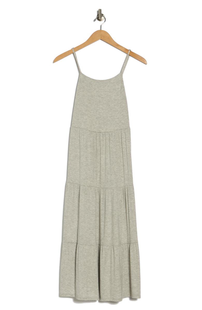 matty m. Knit Tiered Maxi Dress, Alternate, color, Heather Grey