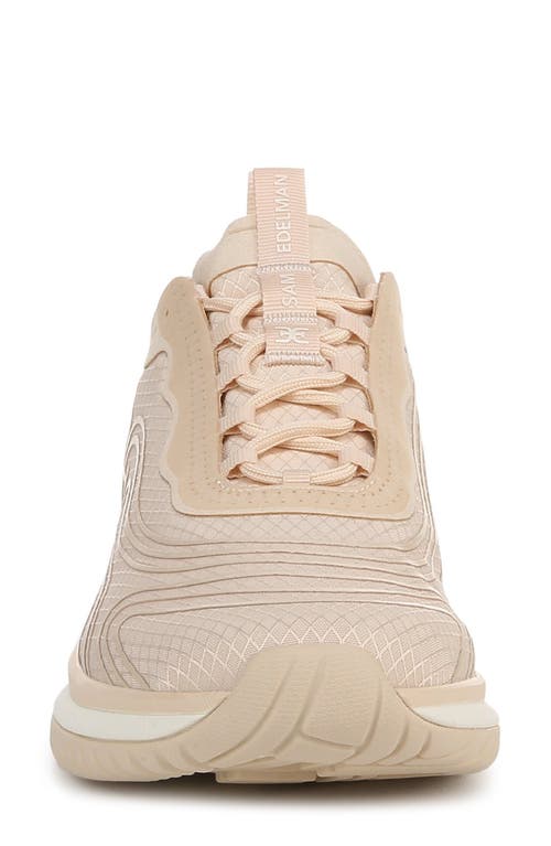 Sam Edelman Miles Lace Up Performance Sneaker Ecru Sand Mesh In Ecru Sand