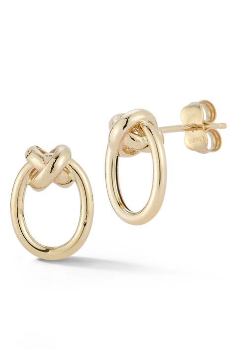 14K Love Knot Stud Earrings