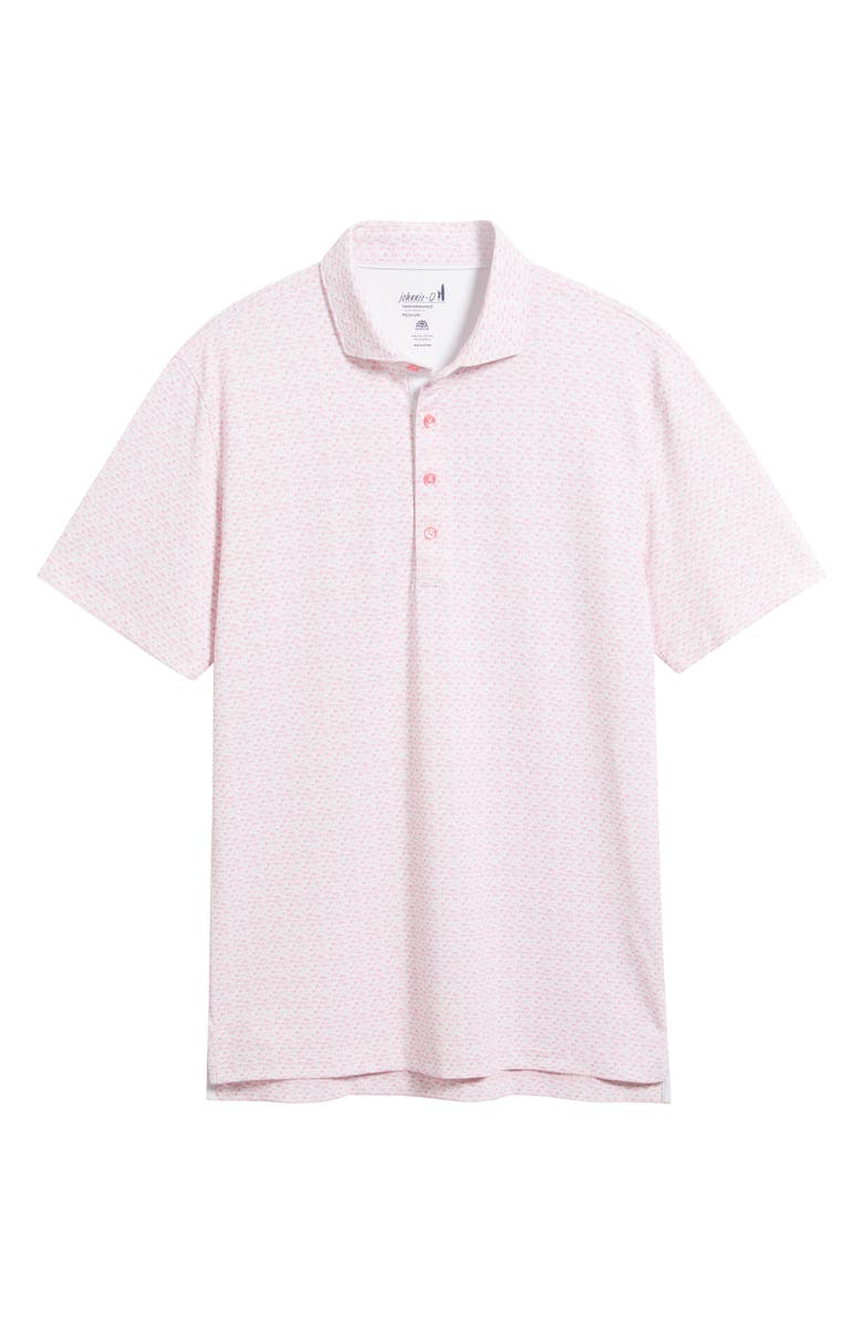 johnnie-O Flock Yeah Flamingo Print PREP-FORMANCE Golf Polo, Alternate, color, Azalea