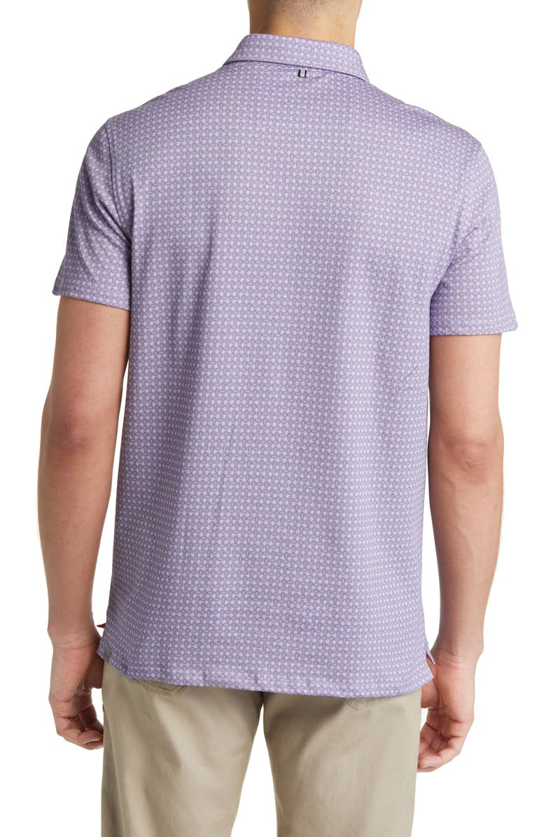 Stone Rose Geo Print Performance Polo, Alternate, color, 