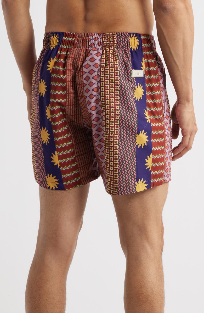 OAS Mixtape Relaxed Fit Swim Trunks, Alternate, color, Red