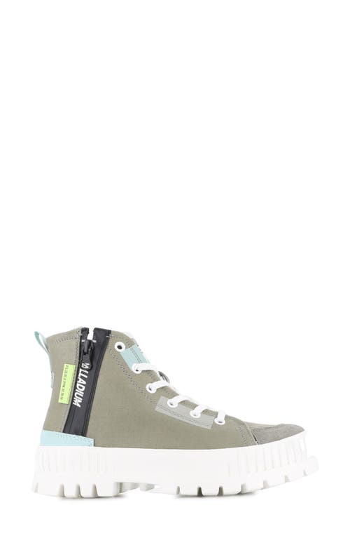 Palladium Pallashock Backzip 2 High Top Sneaker In Vetiver