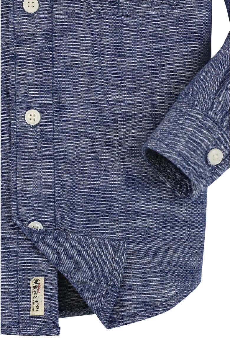 Hope 
Henry Organic Long Sleeve Chambray Button Down Shirt, Alternate, color, Blue Chambray
