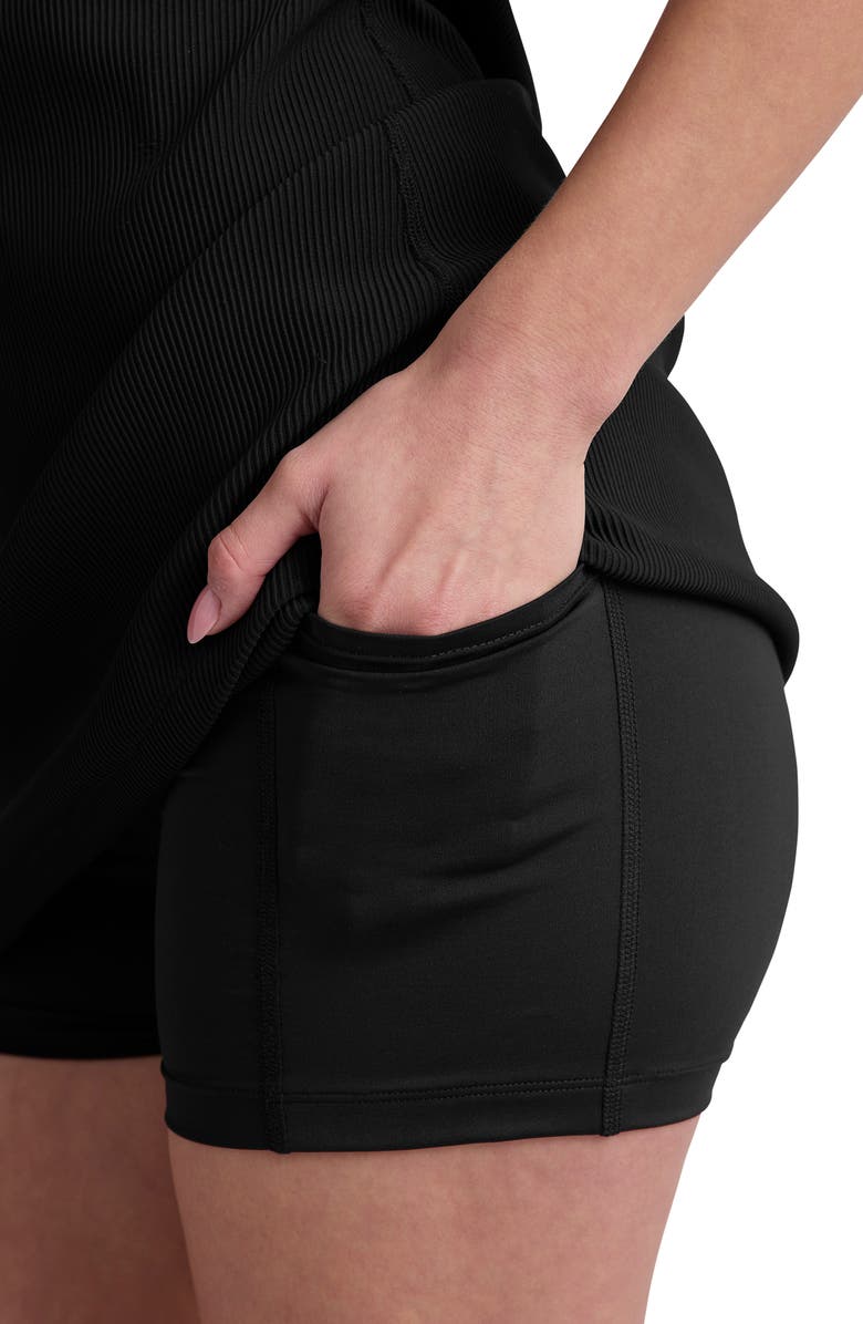 Beyond Yoga The Line Rib Active Minidress, Alternate, color, Black Onyx