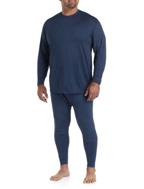 Harbor Bay By Dxl Colder Weather Level 2 Performance Thermal T-shirt In Blue