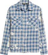 CRIMINAL DAMAGE Bleached Plaid Snap-Up Shirt