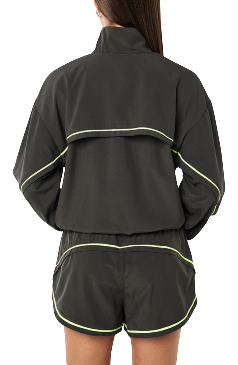 P.E Nation Linear Water Repellent Jacket, Alternate, color, Caviar/ Lime