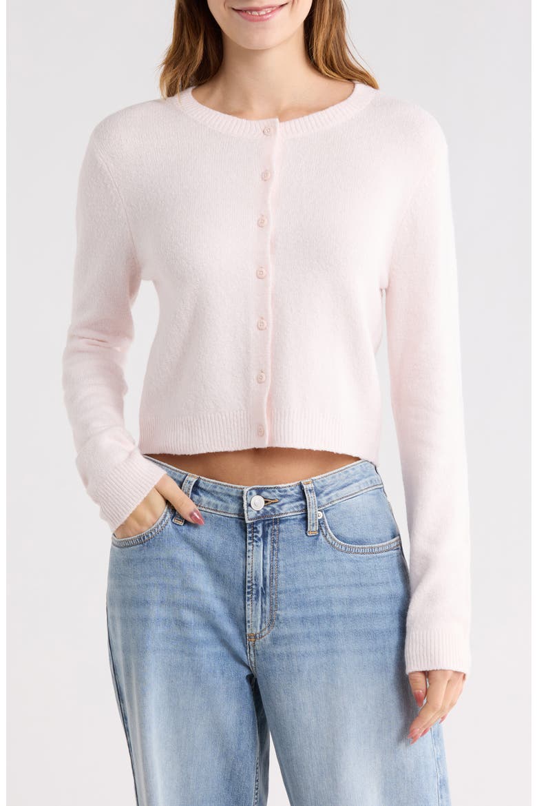 Classic Crewneck Cardigan, Main, color, PINK HEAVEN