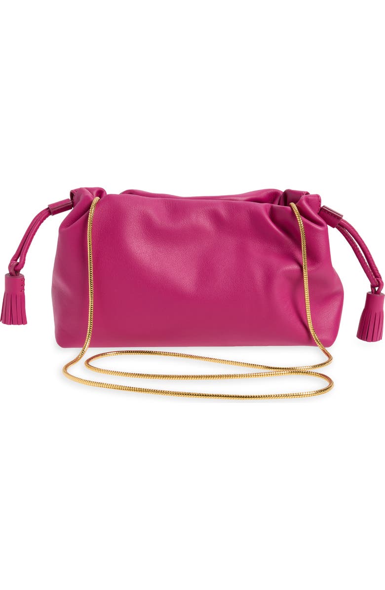 Veronica Beard Small Stash Leather Bag, Alternate, color, Berry