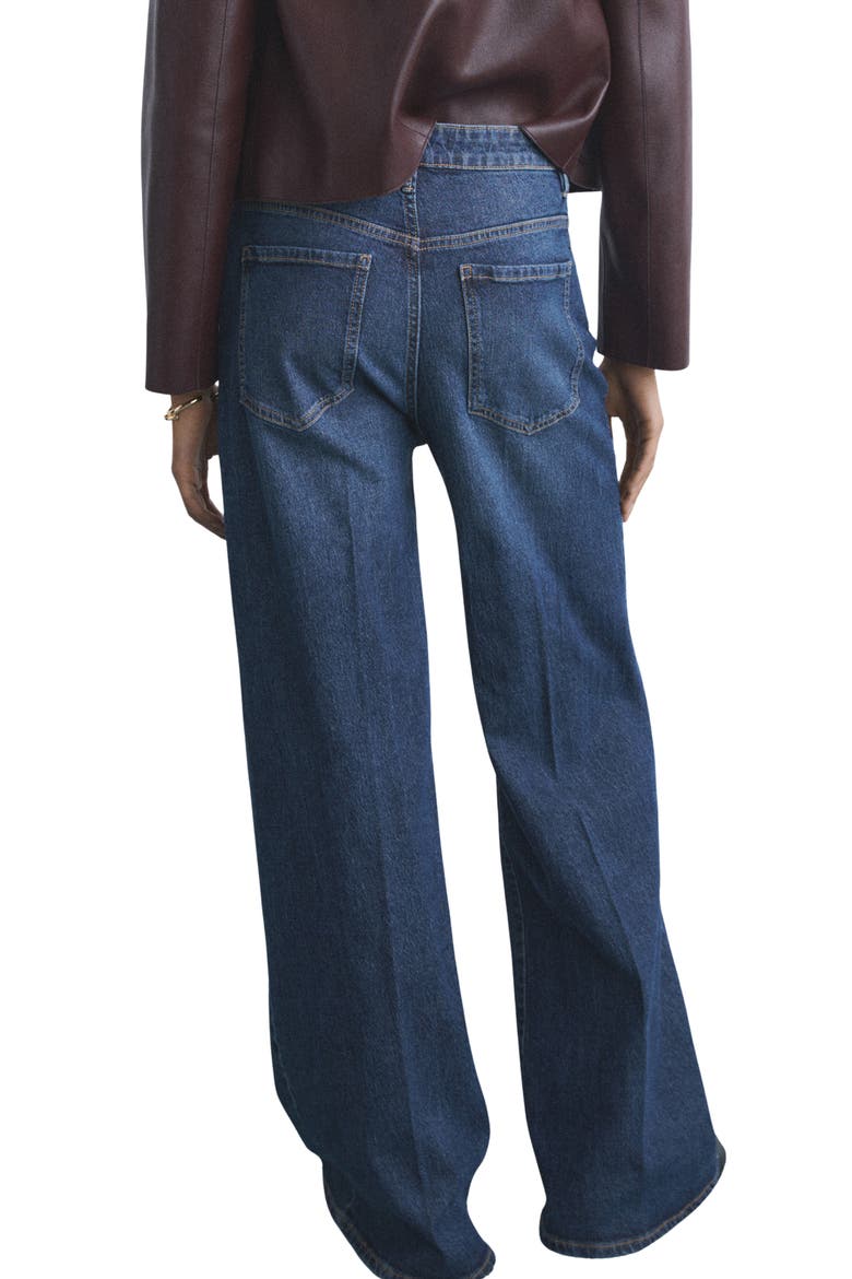 Elise High Waist Wide Leg Jeans, Alternate, color, DARK BLUE