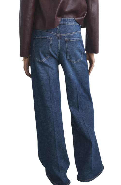Mango Elise High Waist Wide Leg Jeans In Blue
