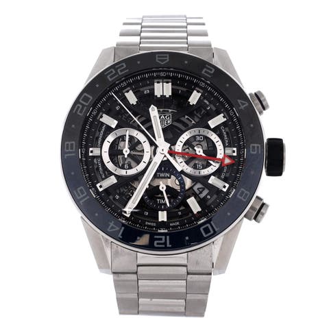 Carrera Calibre Heuer 02 GMT Chronograph Automatic Watch Stainless Steel with Ceramic 45