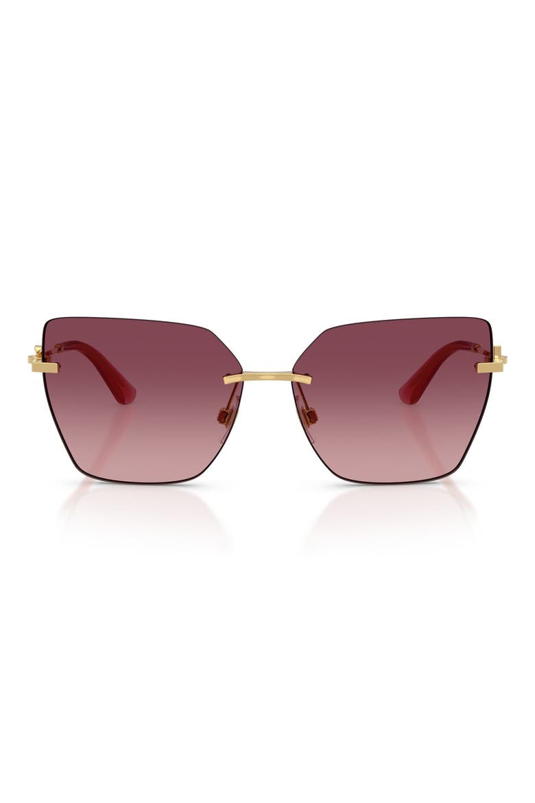 62mm Oversize Gradient Cat Eye Sunglasses, Main, color, GOLD / LIGHT PINK