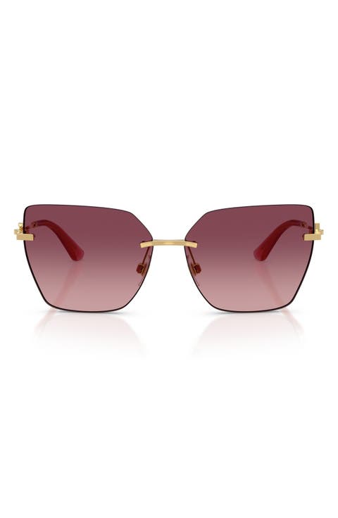 62mm Oversize Gradient Cat Eye Sunglasses
