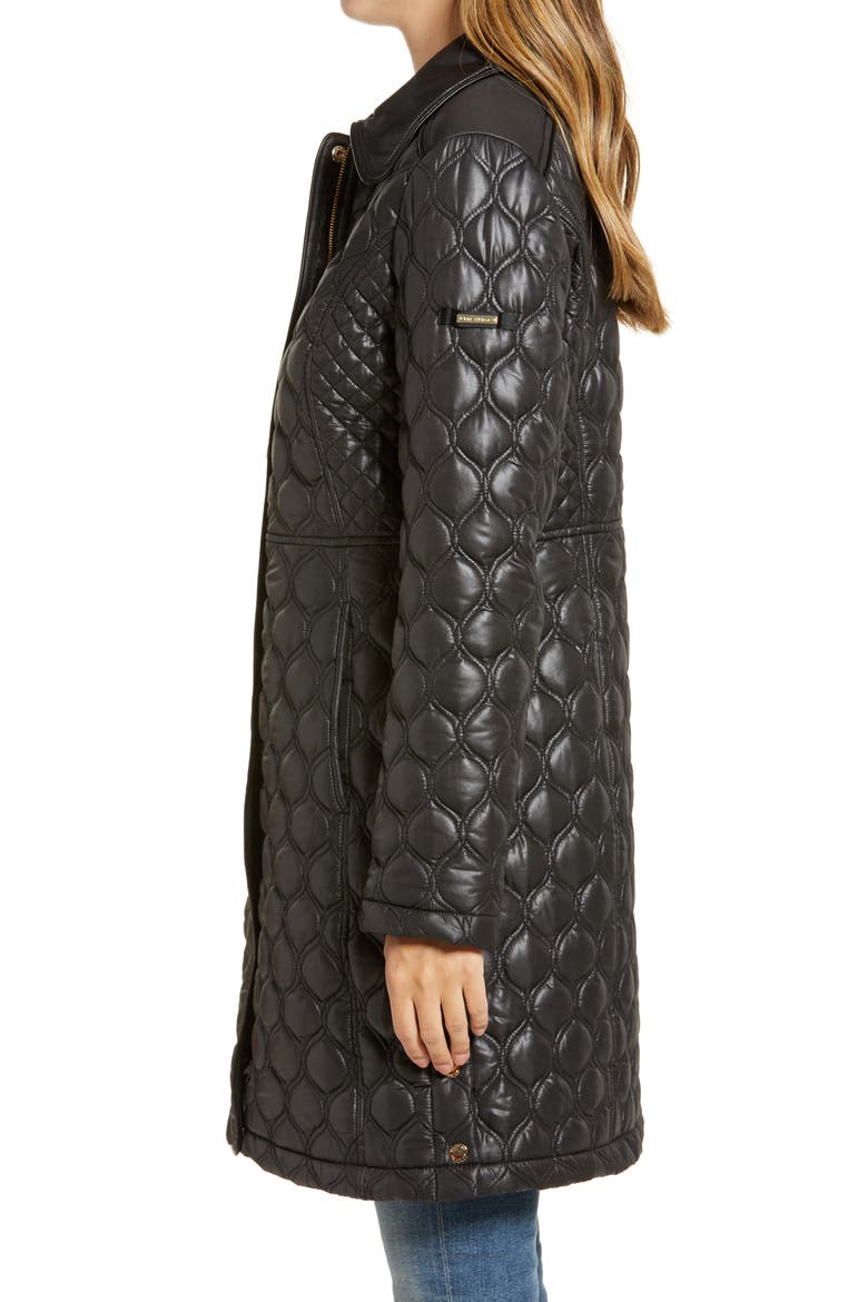 Mix Stitch Quilted Walker Jacket, Alternate, color, BLACK