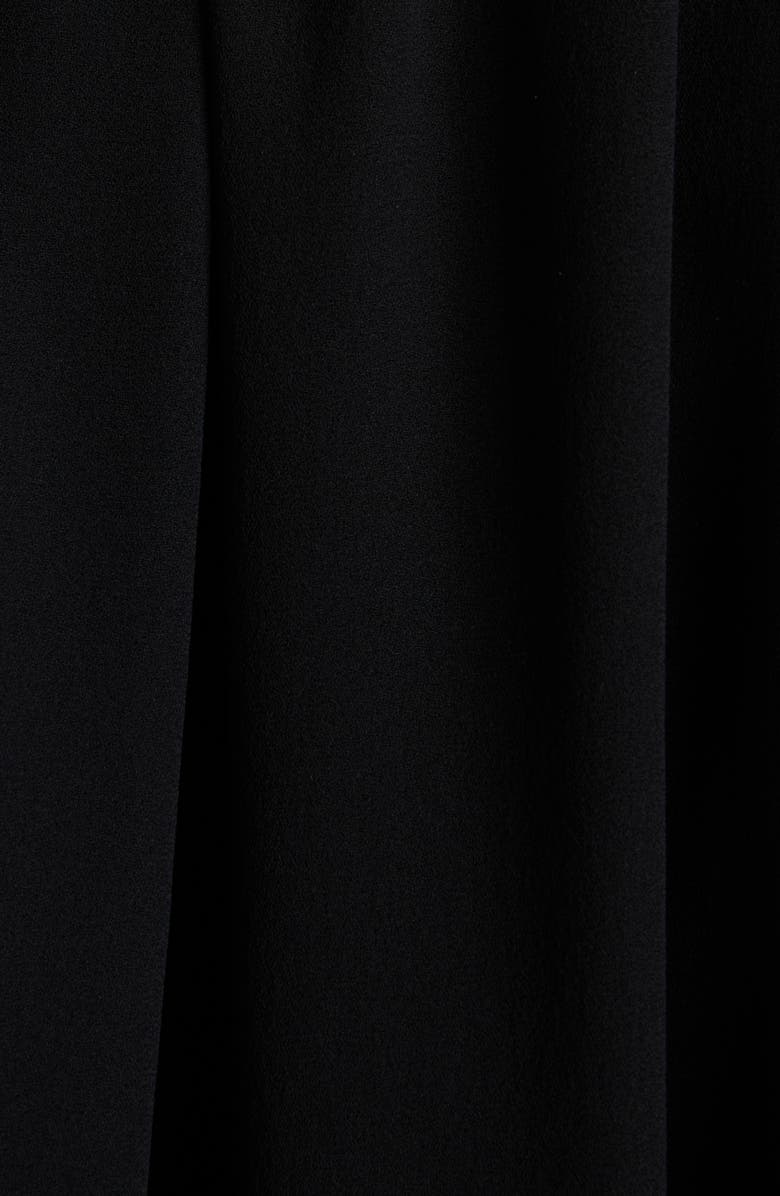 McQueen Crystal Embellished Silk Georgette Cape Top, Alternate, color, Black